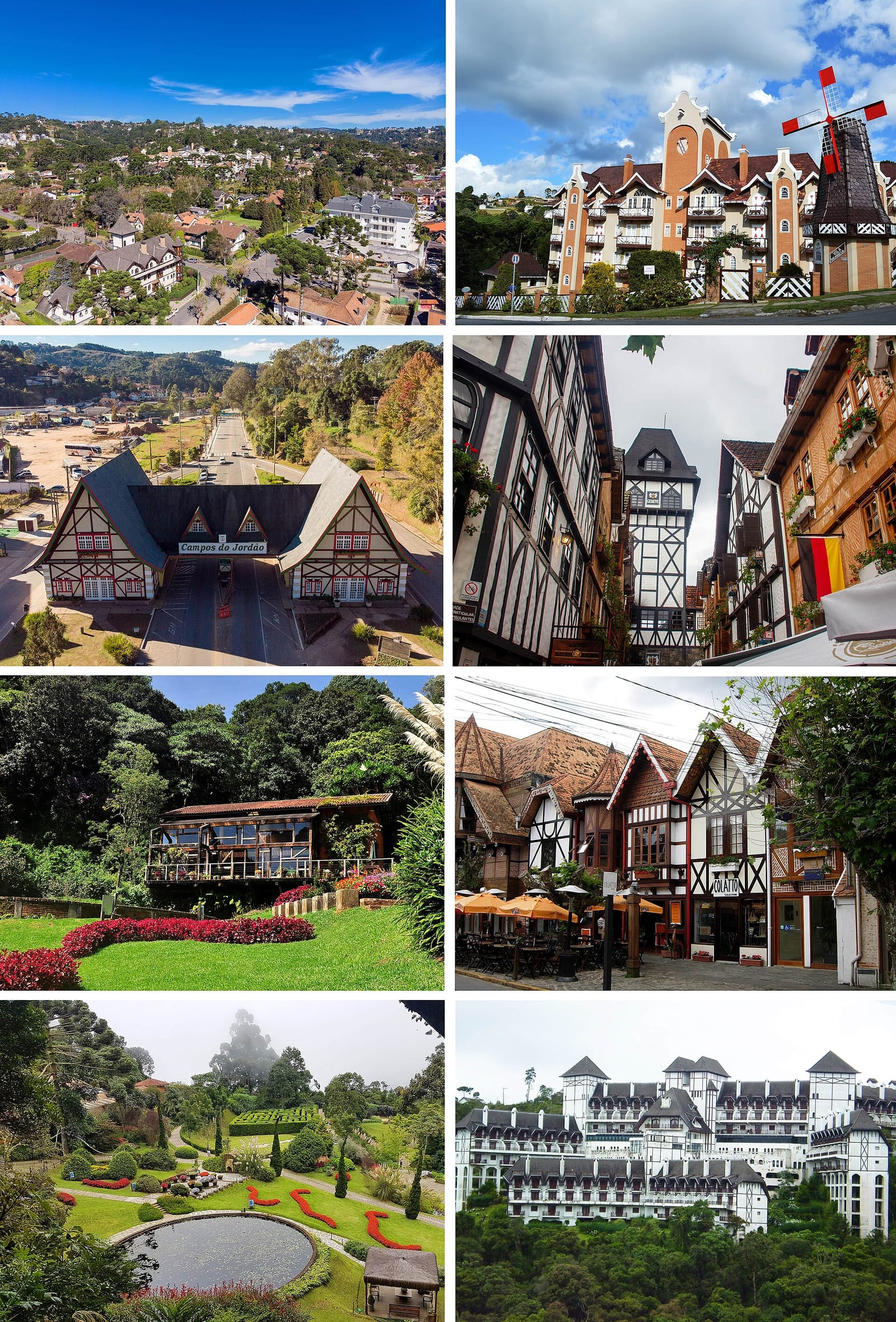 Montagem com paisagens e pontos conhecidos de Campos do Jordão